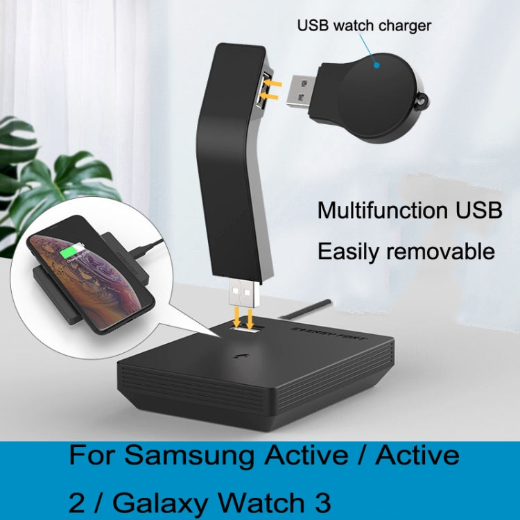 For Samsung Active / Active 2 / Galaxy Watch 3 Earphone Phone Wireless Charger
