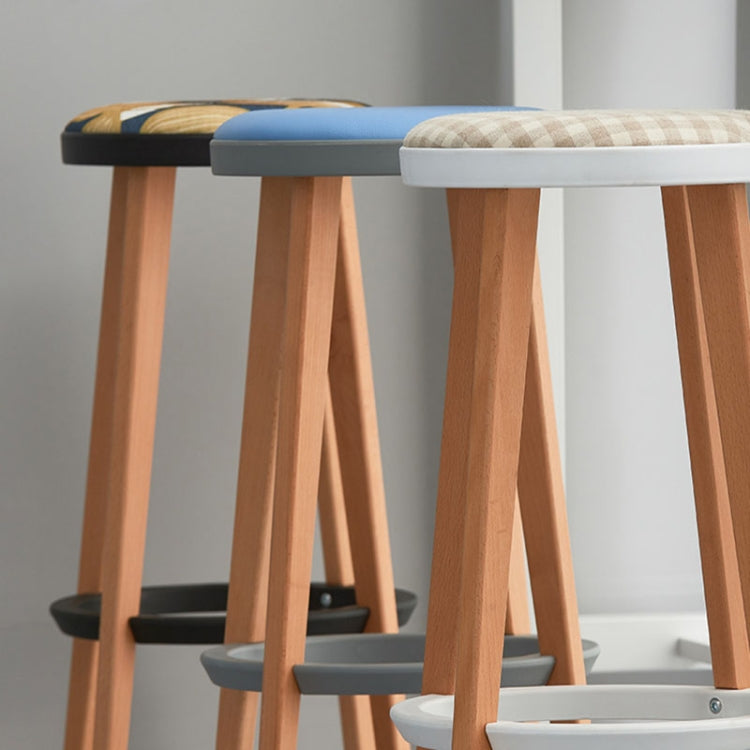 Creative Wooden High Stool Modern Minimalist Bar Chair