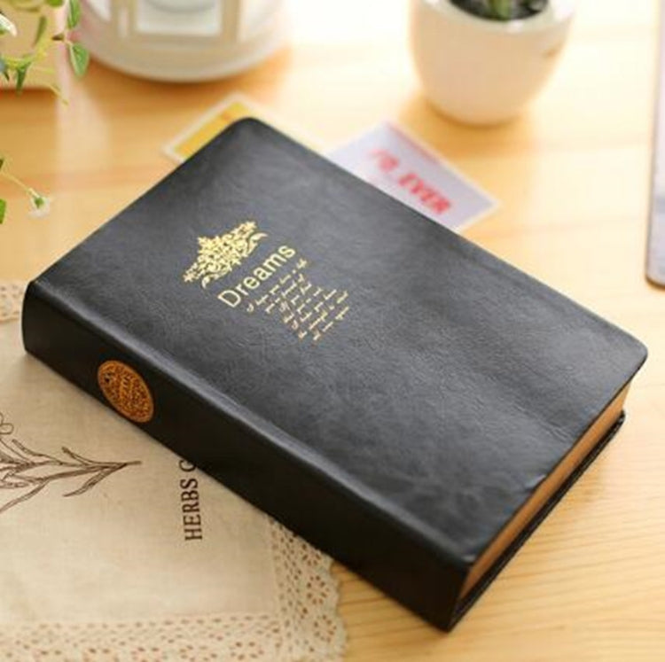 Vintage Thicken Portable Notebook Diary Trip Notepad(Black)