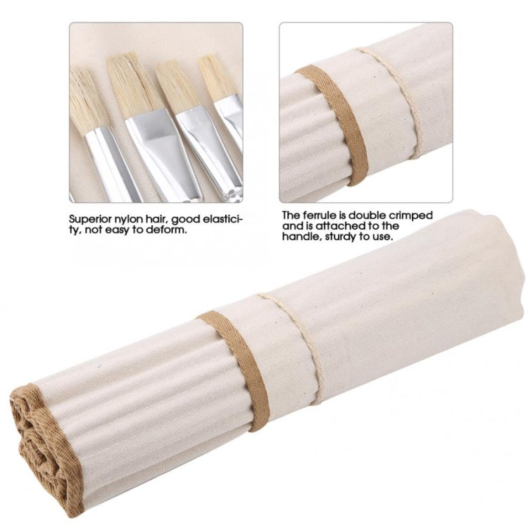38 PCS / Set Canvas Combination Varnish Rod Watercolor Bristle Oil Brush Set