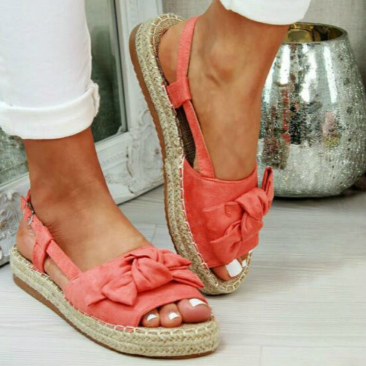 Bow Weave Line Casual Sandals, Size:37