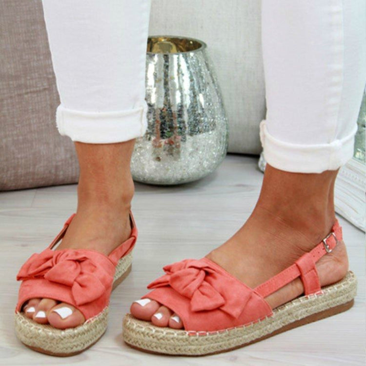 Bow Weave Line Casual Sandals, Size:37