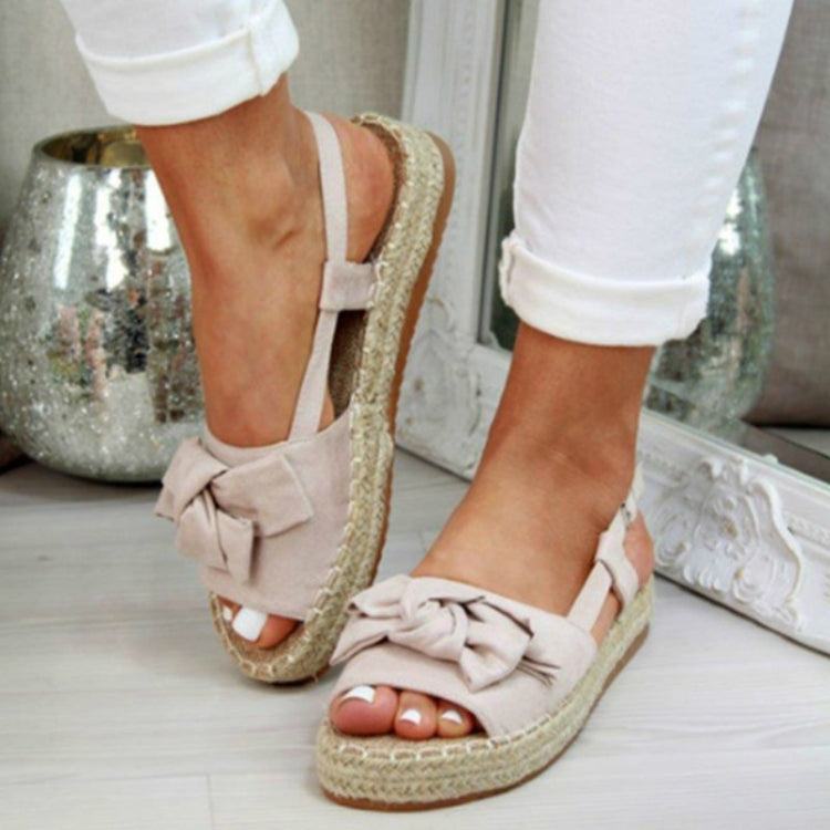Bow Weave Line Casual Sandals, Size:37