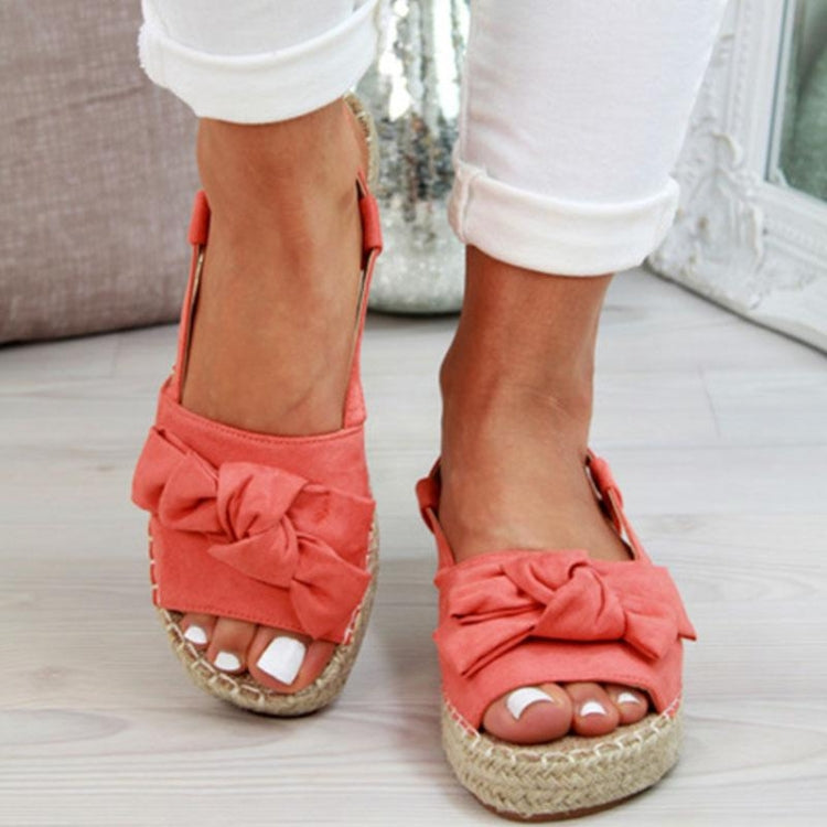 Bow Weave Line Casual Sandals, Size:40