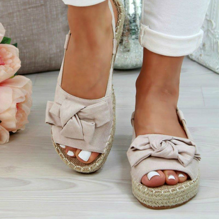 Bow Weave Line Casual Sandals, Size:41