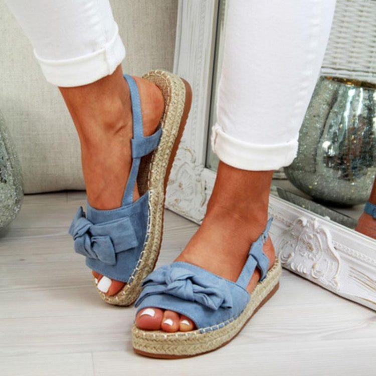 Bow Weave Line Casual Sandals, Size:41