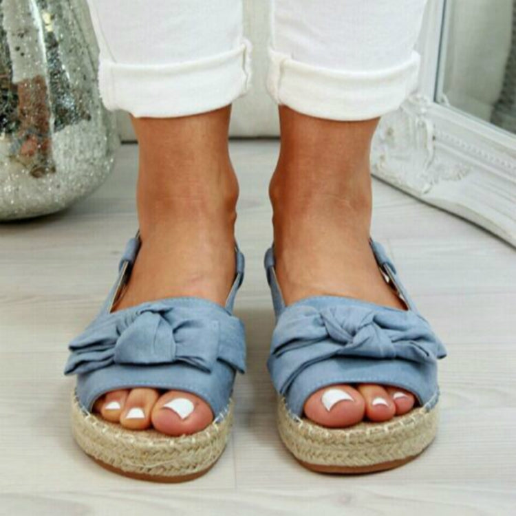 Bow Weave Line Casual Sandals, Size:41