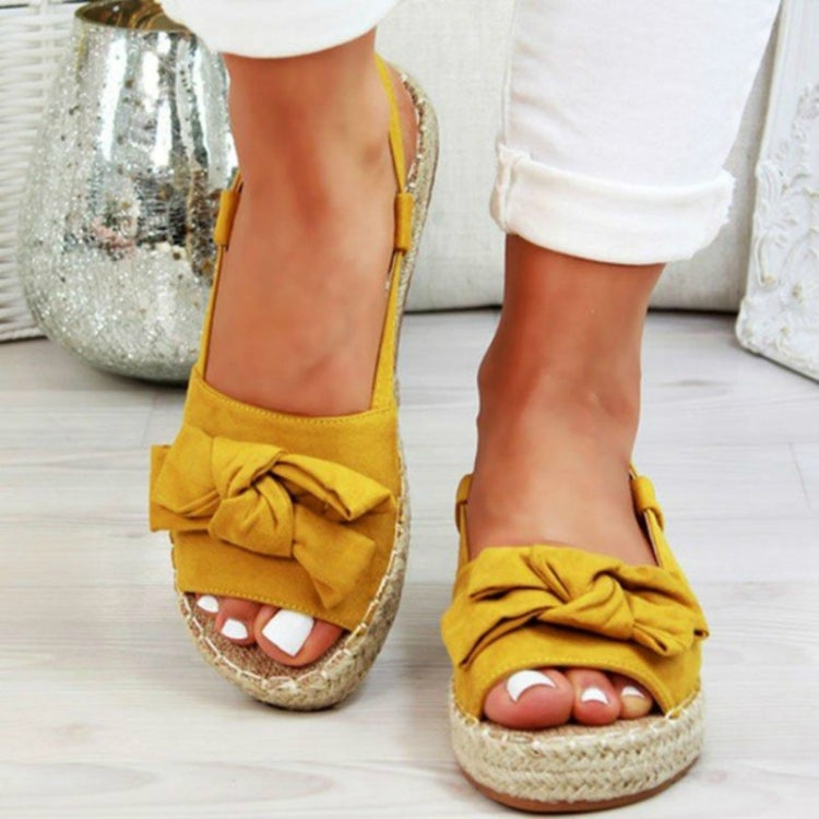 Bow Weave Line Casual Sandals, Size:42