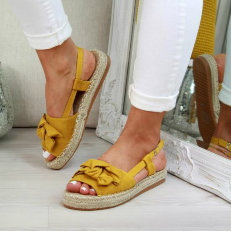 Bow Weave Line Casual Sandals, Size:42