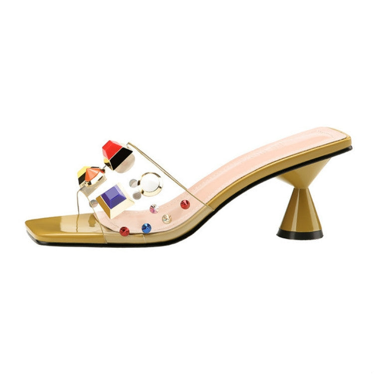 Thick Soled Transparent Female Slippers, Shoe Size:34