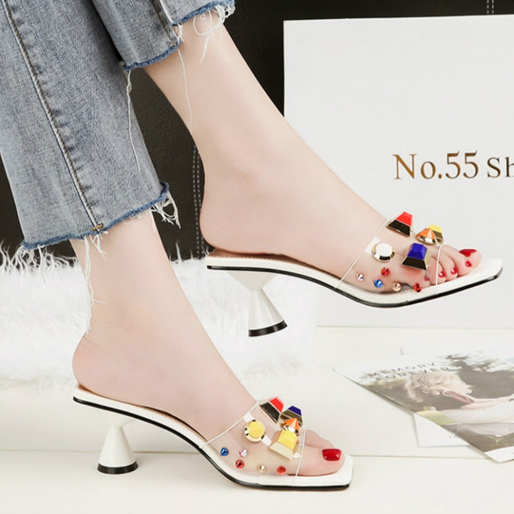 Thick Soled Transparent Female Slippers, Shoe Size:35