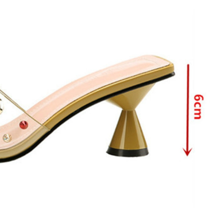 Thick Soled Transparent Female Slippers, Shoe Size:35