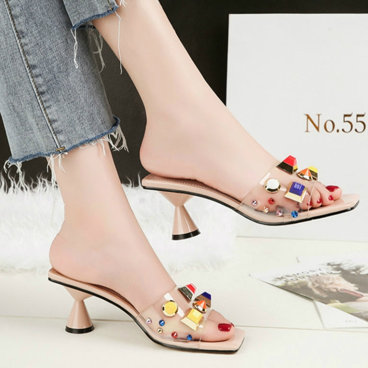 Thick Soled Transparent Female Slippers, Shoe Size:35
