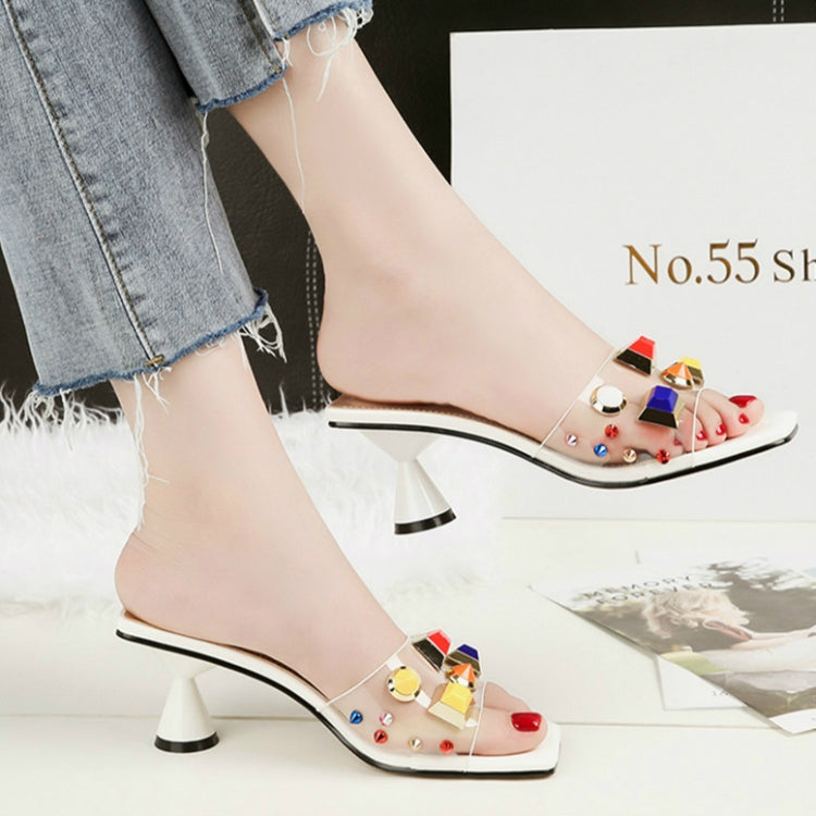 Thick Soled Transparent Female Slippers, Shoe Size:36