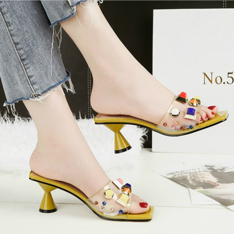 Thick Soled Transparent Female Slippers, Shoe Size:36