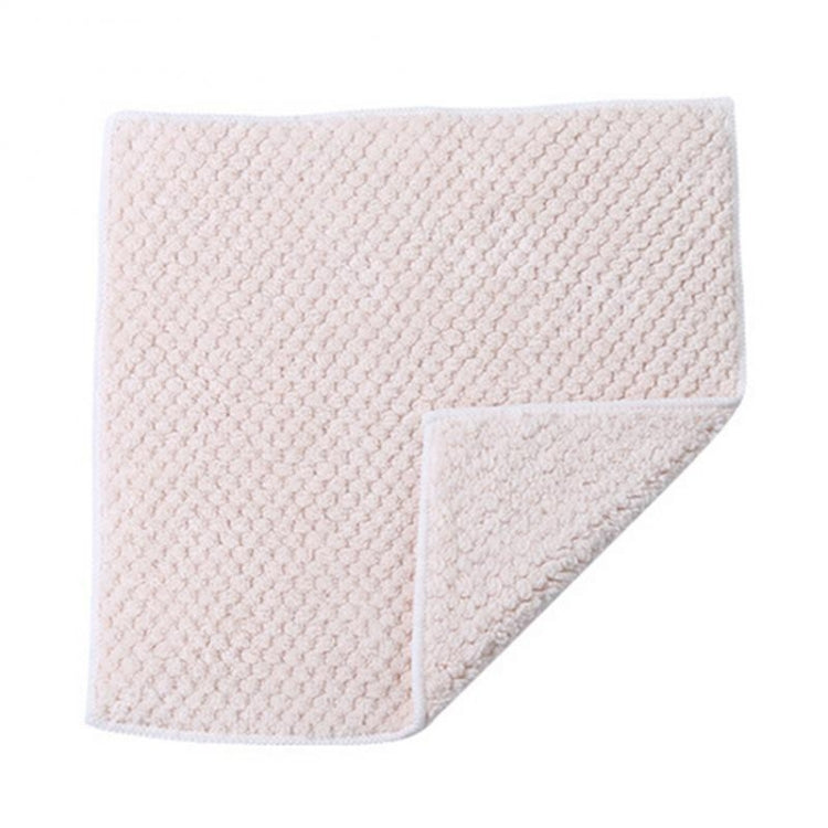 2 PCS Non-stick Oil Dish Wash Cloth Coral Velvet Towel Kitchen Tableware Cleaning Wiping Tools Kitchen Towels for Dishes(Beige)