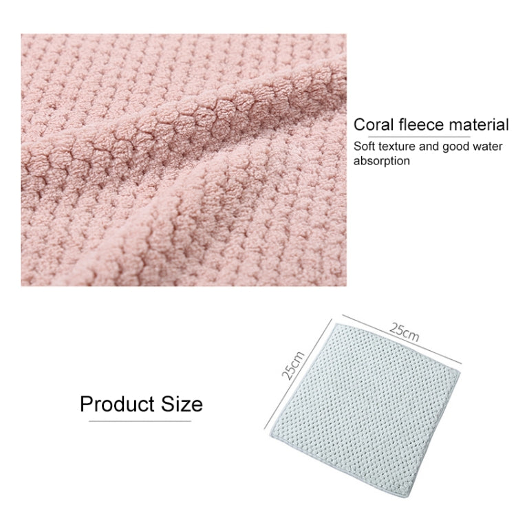 2 PCS Non-stick Oil Dish Wash Cloth Coral Velvet Towel Kitchen Tableware Cleaning Wiping Tools Kitchen Towels for Dishes(Beige)