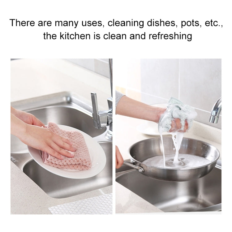 2 PCS Non-stick Oil Dish Wash Cloth Coral Velvet Towel Kitchen Tableware Cleaning Wiping Tools Kitchen Towels for Dishes(Beige)