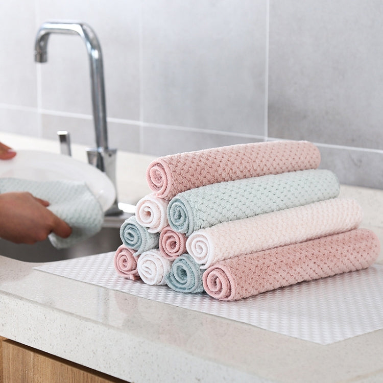 2 PCS Non-stick Oil Dish Wash Cloth Coral Velvet Towel Kitchen Tableware Cleaning Wiping Tools Kitchen Towels for Dishes(Beige)