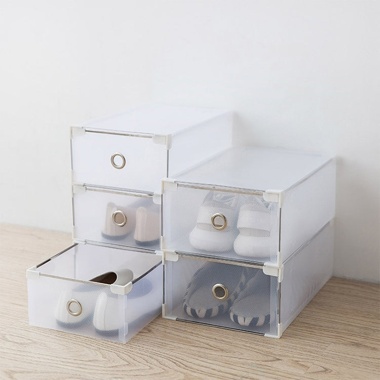PP Translucent Shoe Box Multifunction Home Dust-proof Drawer Storage Boxes Shoes Organizer, Size:22x34x13cm
