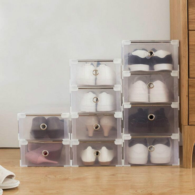 PP Translucent Shoe Box Multifunction Home Dust-proof Drawer Storage Boxes Shoes Organizer, Size:22x34x13cm