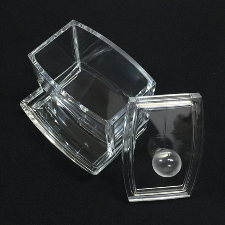 Transparent Cotton Swabs Stick Storage BoxCosmetic Makeup Organizer Case Acrylic Holder(Transparent)