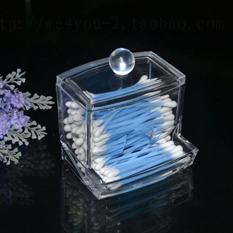 Transparent Cotton Swabs Stick Storage BoxCosmetic Makeup Organizer Case Acrylic Holder(Transparent)