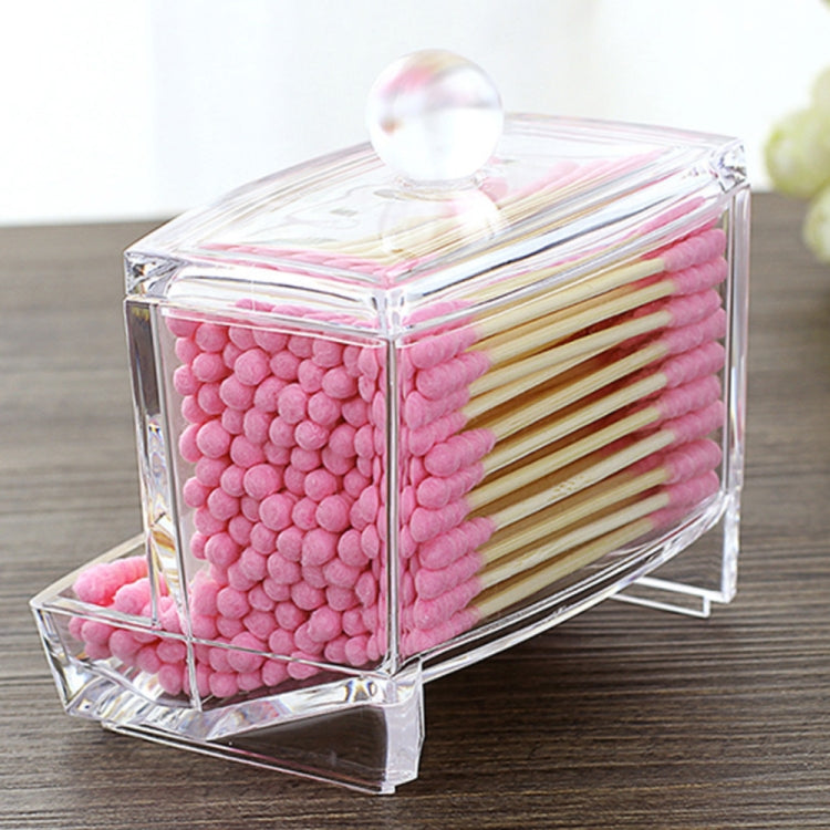Transparent Cotton Swabs Stick Storage BoxCosmetic Makeup Organizer Case Acrylic Holder(Transparent)