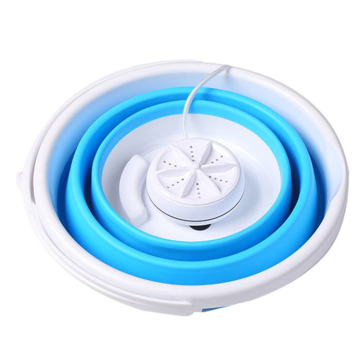 2 in 1 Travel Portable Mini Folding Bucket Super Vibration Wave Turbo Washer