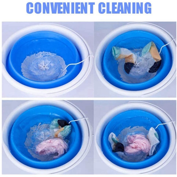 2 in 1 Travel Portable Mini Folding Bucket Super Vibration Wave Turbo Washer