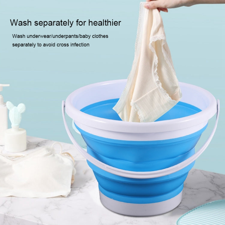 2 in 1 Travel Portable Mini Folding Bucket Super Vibration Wave Turbo Washer