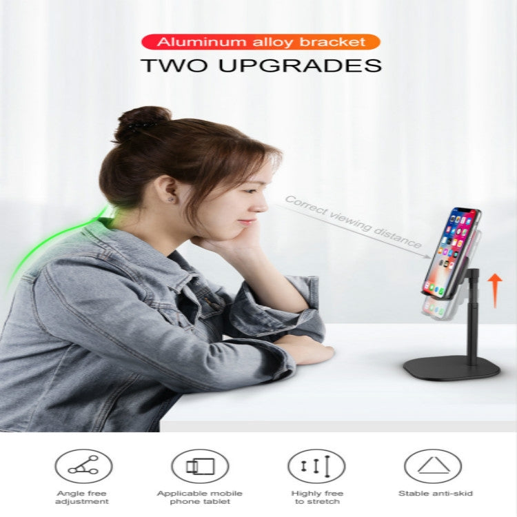 TCP-02 Universal 4-10 inch Phone Tablet Non-slip Aluminum Metal Holder Stand Adjustable Desktop Tablet Bracket Mount, Version:2 Generation Standard