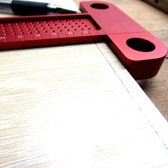 Woodworking T-Shaped Hole Marking Ruler, Style:T100