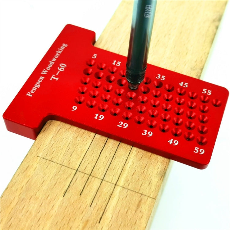 Woodworking T-Shaped Hole Marking Ruler, Style:T100