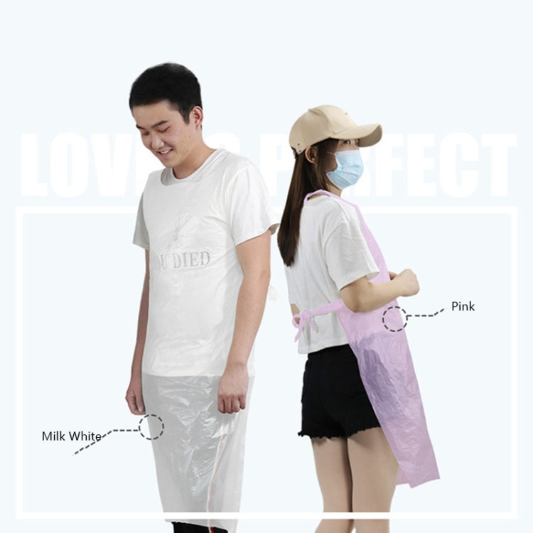 100 PCS / Roll Household kitchen Transparent Sleeveless Waterproof Plastic Disposable Apron for Restaurant, Colour:Large Pink, Size: 70 x 120 cm