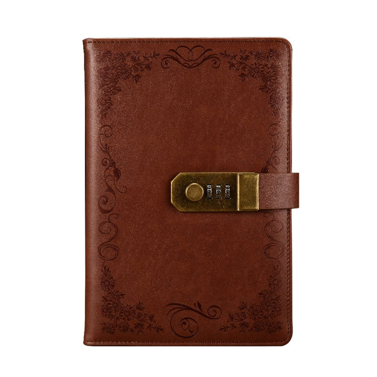 Retro Flowers Diary With Lock Notebook A5 Vintage Note Book Travel notepad