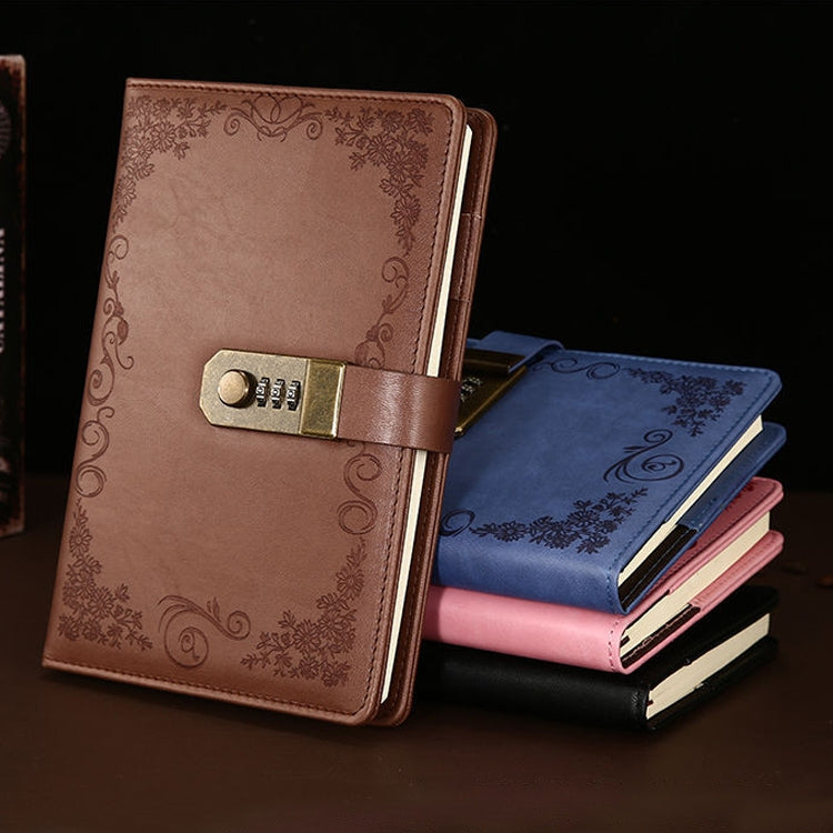 Retro Flowers Diary With Lock Notebook A5 Vintage Note Book Travel notepad