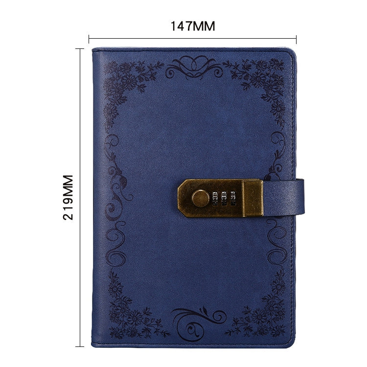 Retro Flowers Diary With Lock Notebook A5 Vintage Note Book Travel notepad