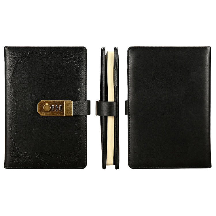 Retro Flowers Diary With Lock Notebook A5 Vintage Note Book Travel notepad