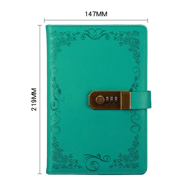 Retro Flowers Diary With Lock Notebook A5 Vintage Note Book Travel notepad