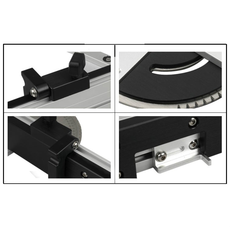 Woodworking Pusher Slide Ruler Woodworking Table Saw Measuring Tool, Style:Aluminum Handle + Tenon + Limit