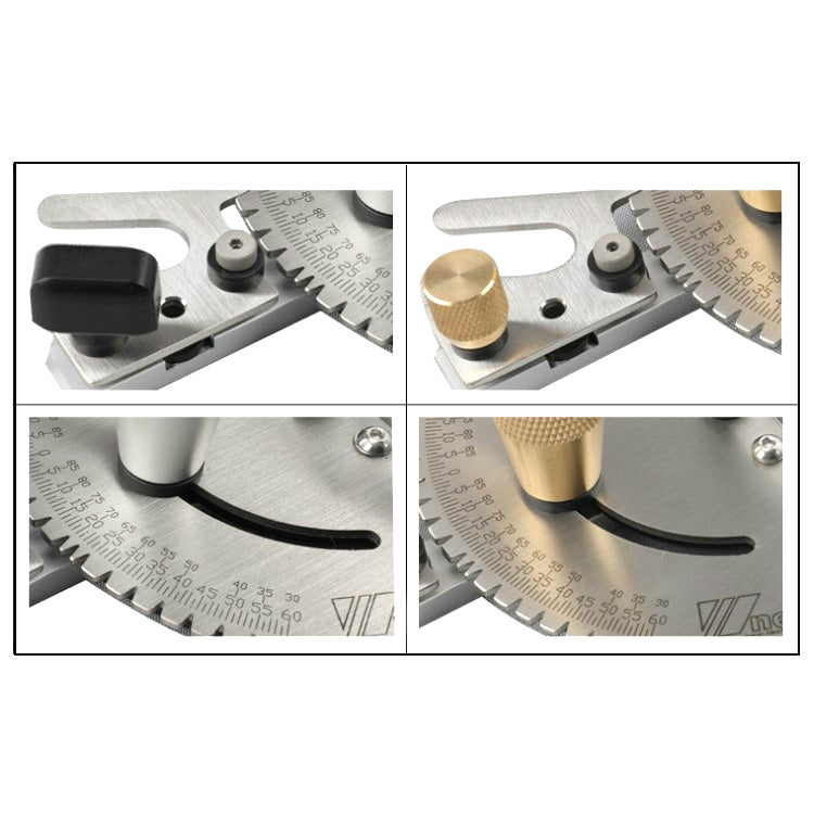 Woodworking Pusher Slide Ruler Woodworking Table Saw Measuring Tool, Style:Copper Handle + 450mm ï¼‹ Limit