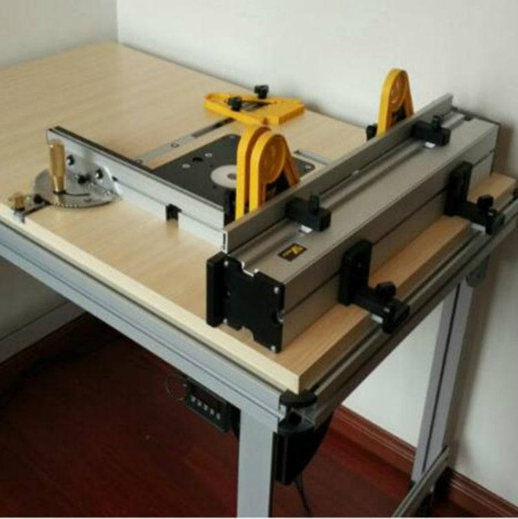 Woodworking Pusher Slide Ruler Woodworking Table Saw Measuring Tool, Style:Copper Handle + 450mm ï¼‹ Limit
