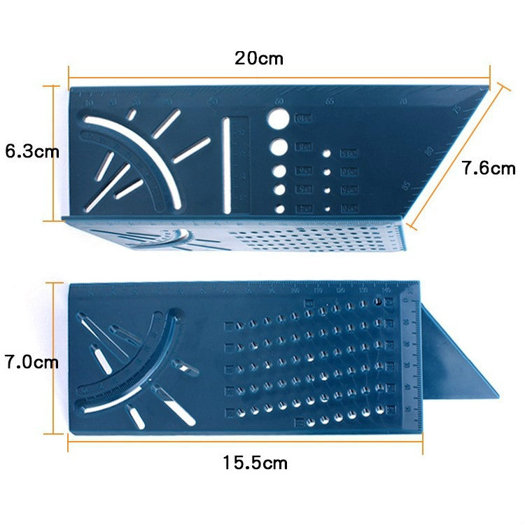 Three-Dimensional Woodworking Stop-Type Ruler, Style:Green Ruler