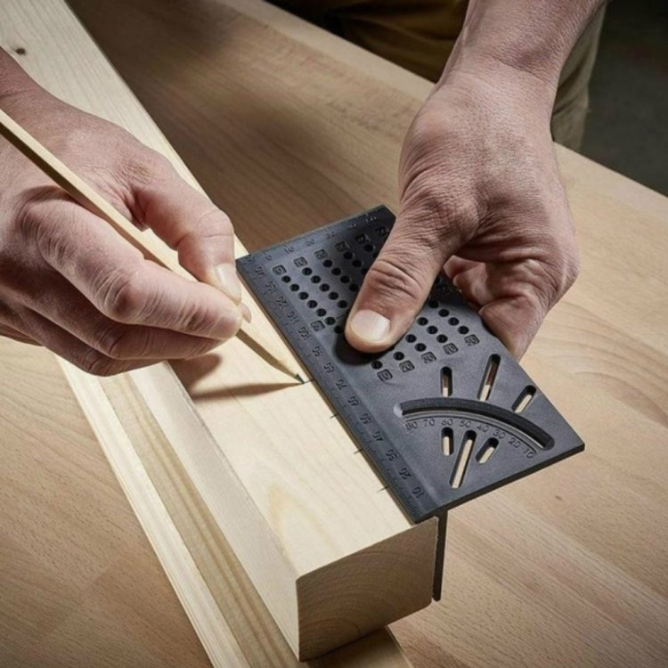 Three-Dimensional Woodworking Stop-Type Ruler, Style:Gray Ruler