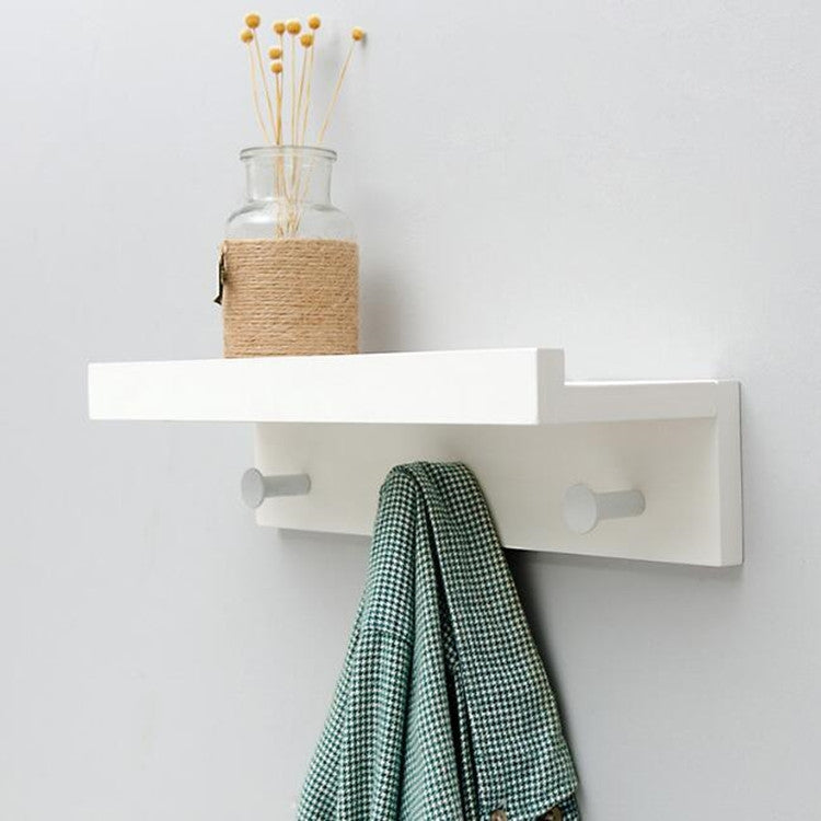 Creative Porch Decorative Wooden Coat Rack Metal Hook Key Storage Rack, Size:3 Hooks(White)