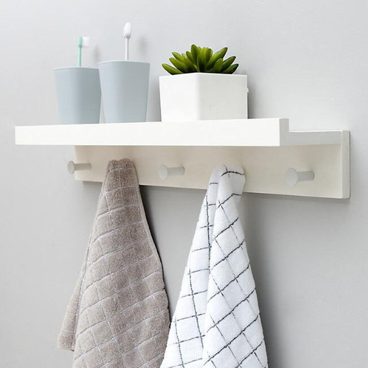 Creative Porch Decorative Wooden Coat Rack Metal Hook Key Storage Rack, Size:5 Hooks