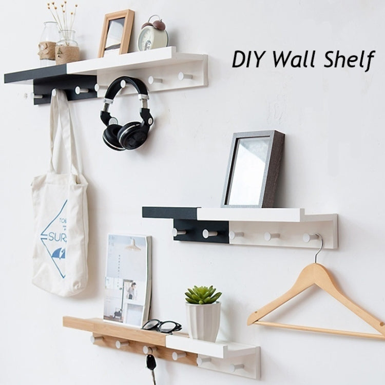 Creative Porch Decorative Wooden Coat Rack Metal Hook Key Storage Rack, Size:5 Hooks