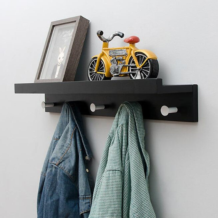 Creative Porch Decorative Wooden Coat Rack Metal Hook Key Storage Rack, Size:5 Hooks