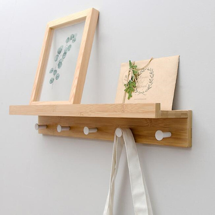Creative Porch Decorative Wooden Coat Rack Metal Hook Key Storage Rack, Size:5 Hooks